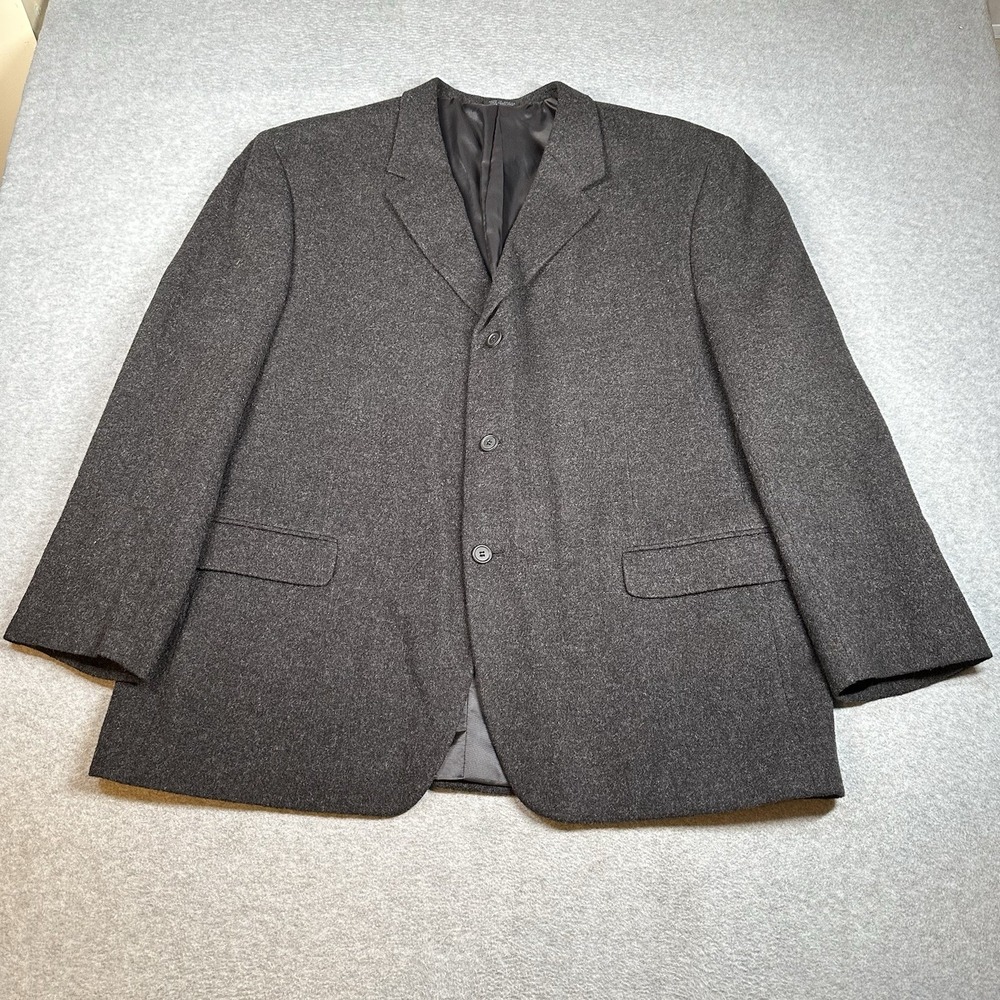 Vintage Albert Nipon 100% Camel Hair Blazer Men's 50R Dark‎ Gray Sport Coat